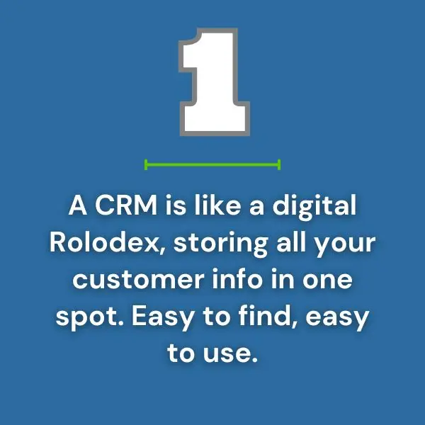 A graphic showing the 1st reason you should use a crm.